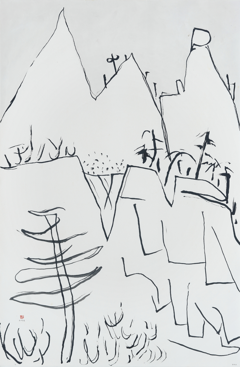 장병언, structure landscape 020, ink_on_paper, painting, 2026